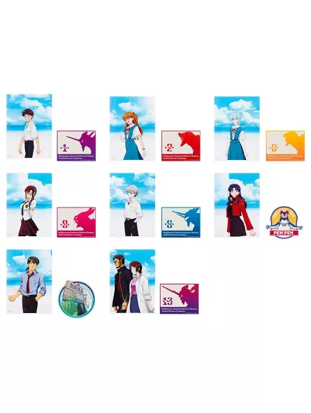 Clear File & Sticker Neon Genesis Evangelion Sprint! Ichiban Kuji - Bandai Figure [1x Casuale]