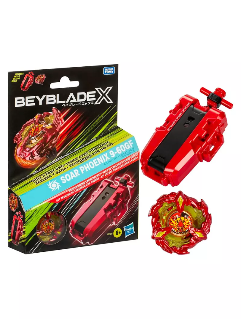 Soar Phoenix  9-60GF Deluxe Right-Spin String Launcher Set - Beyblade X - Hasbro