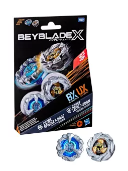 Cowl Sphinx 1-80GF & Crest Leon 7-60GN Dual Pack Set - Beyblade X - Hasbro