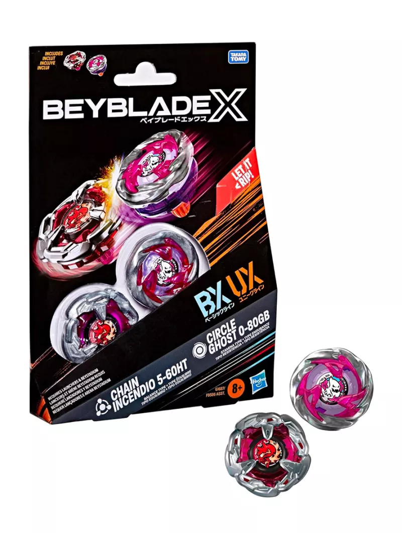 Chain Incendio 5-60HT & Circle Ghost 0-80GB Dual Pack Set - Beyblade X - Hasbro