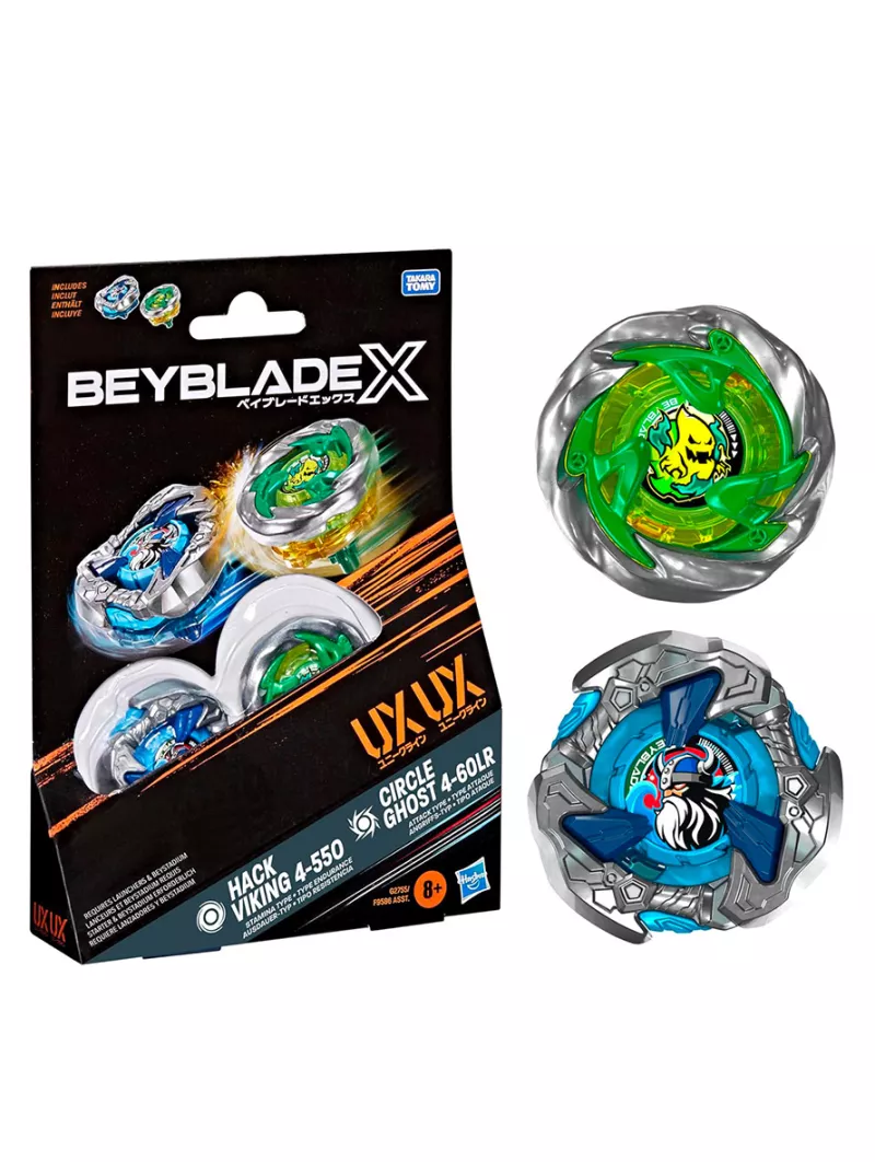 Hack Viking 4-55O & Circle Ghost 4-60LR Dual Pack Set - Beyblade X - Hasbro